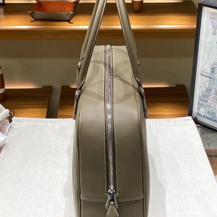 Affordable Swift Handbag Leather Hardware Grey Plume In Palladium Hermes 0218