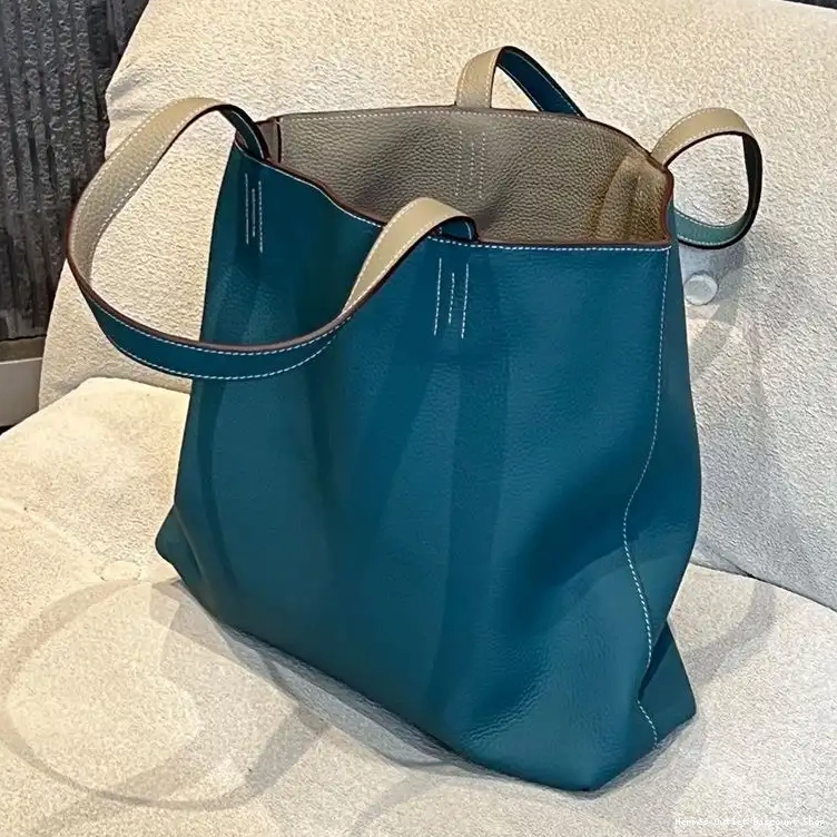 Cheap Bag Leather Grey Clemence Sens Hermes Double In Teal 0222